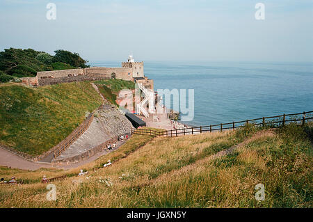 Die Küste von Devon und die Jakobsleiter in Sidmouth an der Südküste des Vereinigten Königreichs Stockfoto