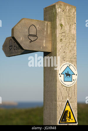 Pembrokeshire Coast Path Zeichen Stockfoto