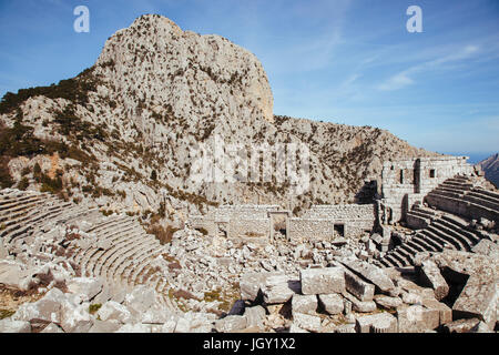 Termessos Amphitheater, Antalya, Türkei Stockfoto