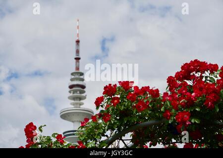 Fernsehturm im Park Planten un Blomen in Hamburg, Deutschland Stockfoto