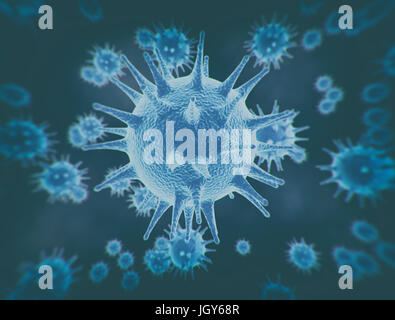 Virus Zellen mikroskopische Ansicht Stockfoto