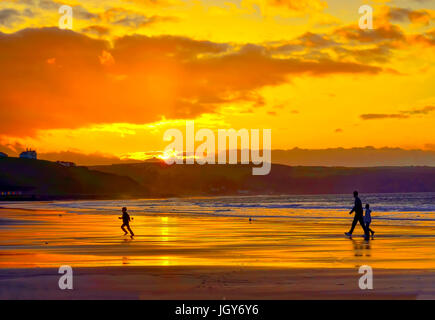 Whitby Sonnenuntergang Stockfoto