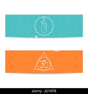 Yoga-Klasse und Studio-Vorlage-banner Stock Vektor