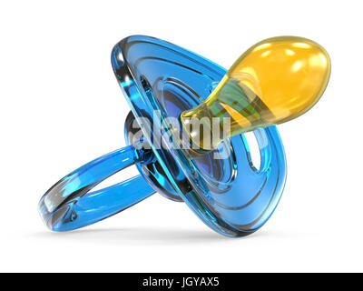 Blue Baby dummy 3D-Render Abbildung isoliert auf weißem Hintergrund Stockfoto
