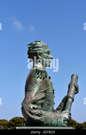 Statue von David Glasgow Farragut U.S. Admiral. Menorca Minorca Stockfoto