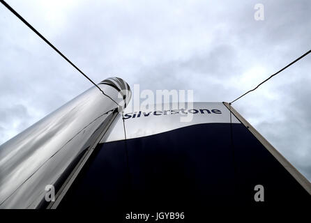 Das Eingangsschild am Silverstone Circuit, Towcester. Stockfoto