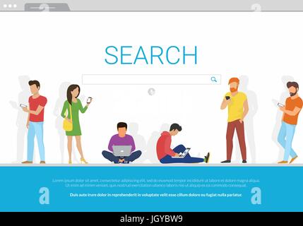 Online-Suche bar Konzept-Vektor-illustration Stock Vektor