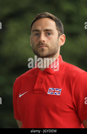 Zehnkämpfer Ashley Bryant während der Teamankündigung vor den IAAF-Weltmeisterschaften im Loughborough University High Performance Center. DRÜCKEN SIE VERBANDSFOTO. Bilddatum: Dienstag, 11. Juli 2017. Siehe PA-Geschichte Leichtathletik-Welten. Bildnachweis sollte lauten: Tim Goode/PA Wire Stockfoto