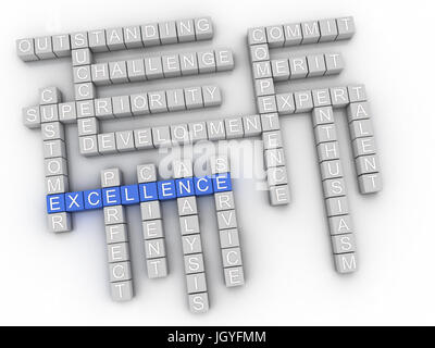 3D Excellence Konzept Wortwolke Stockfoto