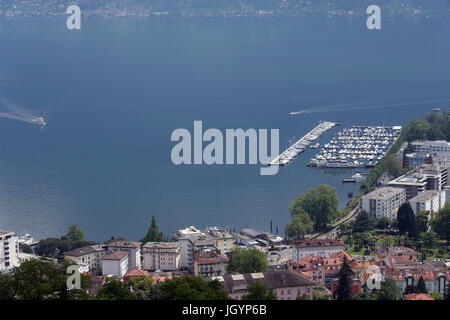 Locarno am Lago Maggiore. Hafen.  Schweiz. Stockfoto