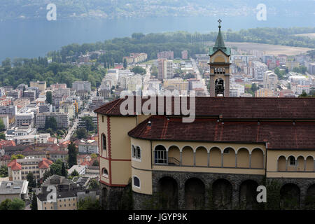 Wallfahrtskirche Madonna del Sasso.  Orselina. Schweiz. Stockfoto