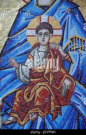 Kykkos Kloster, Zypern. Mosaik Detail. Jesus als Kind. Stockfoto