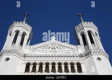 Basilika Notre-Dame de Fourvière. Lyon. Frankreich. Stockfoto
