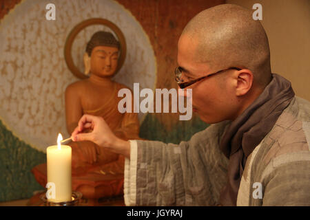 Koreanischer buddhistischer Mönch. Frankreich. Stockfoto