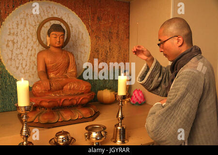 Koreanischer buddhistischer Mönch. Frankreich. Stockfoto