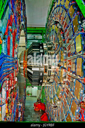 CMS-Detektor der Large Hadron Collider am CERN Stockfoto