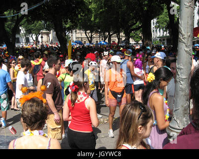 Blöcke von Straße, Karneval 2009, Rio de Janeiro, Brasilien Stockfoto