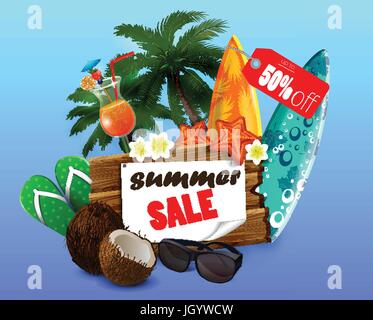 Summer-Sale banner Online-shopping Stock Vektor