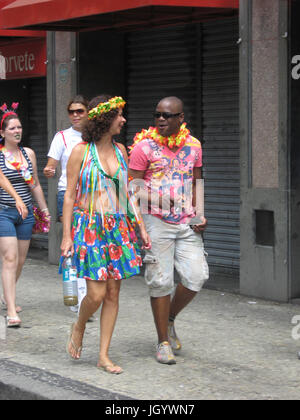 Blöcke von Straße, Karneval 2009, Rio de Janeiro, Brasilien Stockfoto