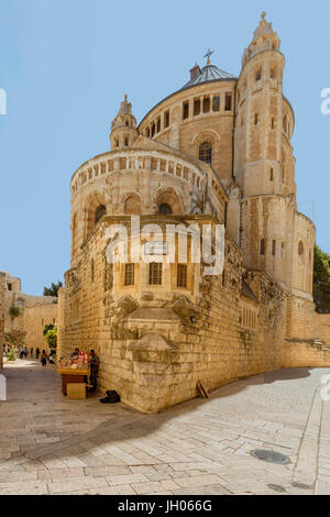 Dormition Abbey oder aka Abtei Hagia Maria Sion in der armenischen Viertel von Jerusalem, der Berg Zion, Israel. Stockfoto