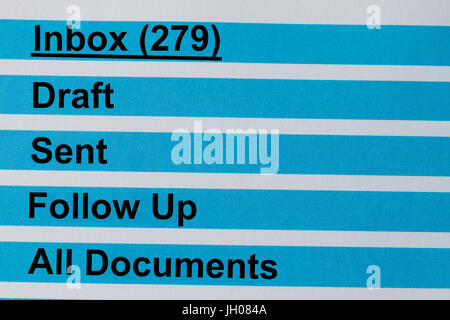 Neue Nachrichten in den Posteingang eine e-Mail. Stockfoto