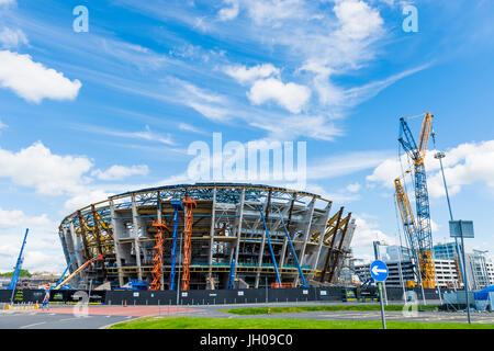 Glasgow, Scotland, UK - 8. August 2012: The Hydro-Entertainment-Komplex im Bau. Stockfoto