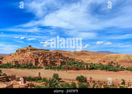 Überblick über das befestigte Dorf von Ait Ben Haddou Stockfoto