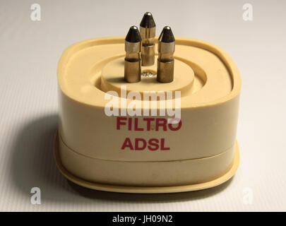 Telefondose mit ADSL-filter Stockfoto