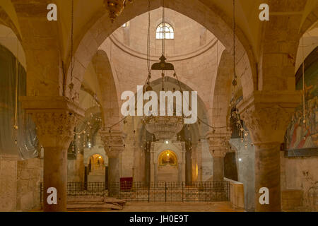 Kapelle der Heiligen Helena, eine armenische Kirche auf der unteren Ebene der Kirche des Heiligen Grabes, Jerusalem, Israel. Stockfoto