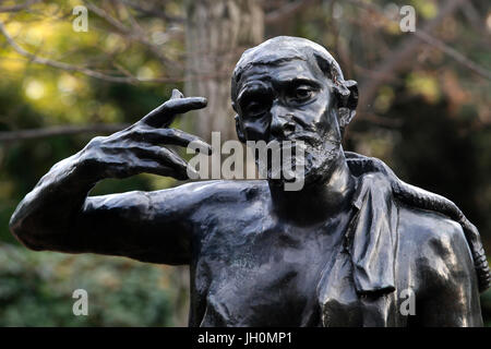 Rodin-Museum, Paris. Denkmal für die Bürger von Calais: Jacques de Wissant, monumentale Figur, 1888. Frankreich. Stockfoto