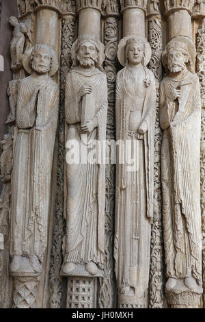 CitŽ de Architecture et du Patrimoine (Museum der Architektur & Erbe), Paris. Kopie der königliche Portal von Notre-Dame de Chartres Kathedrale.  FRA Stockfoto
