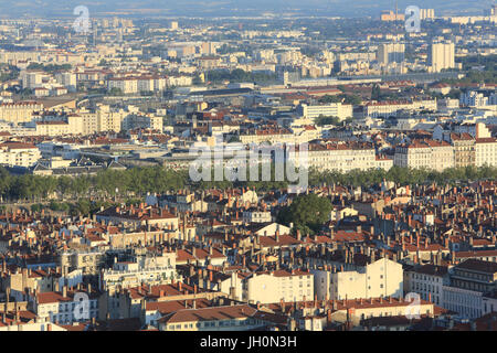 Blick vom Aussichtspunkt von Notre-Dame de Fourvière Hügel.   Frankreich. Stockfoto