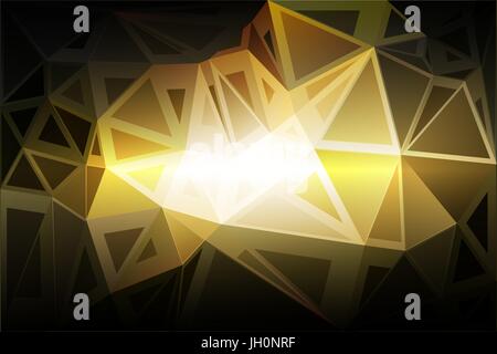 Schwarz grau gelbe weiß abstrakte zufällige Größen low Poly geometrischen Hintergrund Stock Vektor