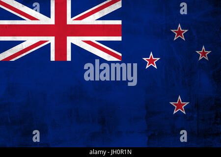 Grunge Neuseeland Flagge auf der Betonwand Stockfoto