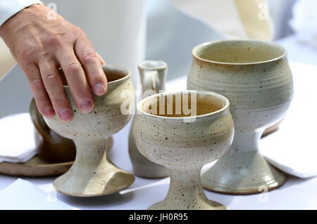 Heiligtum der Benite La Fontaine. Katholische Messe.  Eucharistie.  Frankreich. Stockfoto