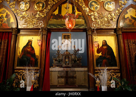 Saint Nicolas melkitischen Kirche, Marseille. Ikonostase. Frankreich. Stockfoto