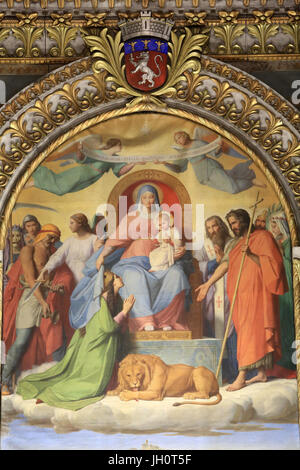 Tabelle Orsel Victor (1795-1850). Lyon von Cholera gerettet. Jungfrau Maria und Santa Blandina. Krypta. Basilika von Notre-Dame de Fourvi re. Lyon. Stockfoto