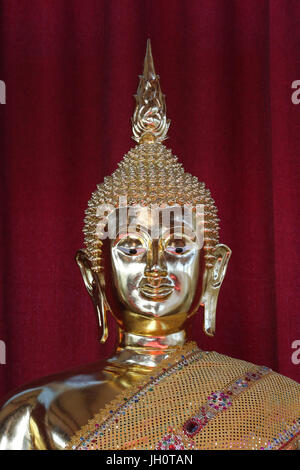 Wat Velouvanaram.  Goldene Buddha-Statue.  Frankreich. Stockfoto