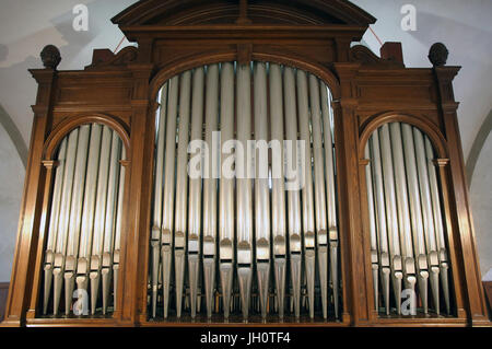 Barocke Kirche Saint Gervais.  Pfeifenorgel. Frankreich. Stockfoto