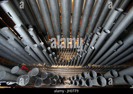 Barocke Kirche Saint Gervais.  Reparatur der Orgel.  Frankreich. Stockfoto