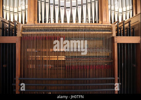 Barocke Kirche Saint Gervais.  Reparatur der Orgel.  Frankreich. Stockfoto