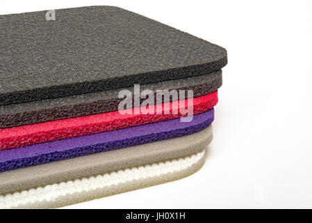 Multi Typ Polyethylen Schaum stoßfestem Material bunte Schaumstoffplatten Stockfoto