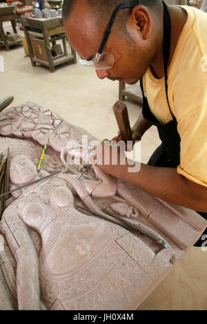 Les Artisans d'Angkor Handwerk Werkstatt in Siem Reap. Kambodscha. Stockfoto