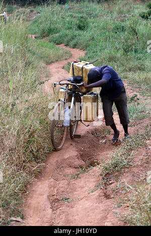 Wasserholen in Masindi, Uganda. Uganda. Stockfoto