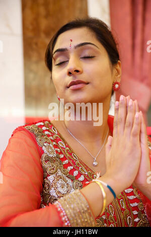 Jalaram Prathna hindu-Tempel, Leicester. Diwali. Vereinigtes Königreich. Stockfoto