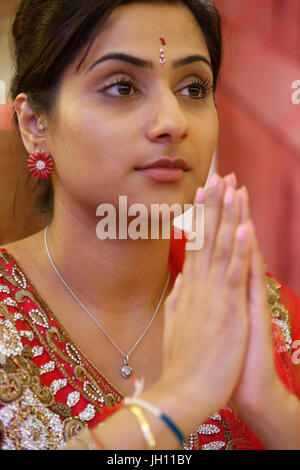 Jalaram Prathna hindu-Tempel, Leicester. Diwali. Vereinigtes Königreich. Stockfoto
