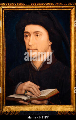 Die Courtauld Gallery. Workshop von Rogier van der Weyden. Porträt eines Mannes (Guillaume daneben?). 1430. Öl auf Holz. Vereinigtes Königreich. Stockfoto