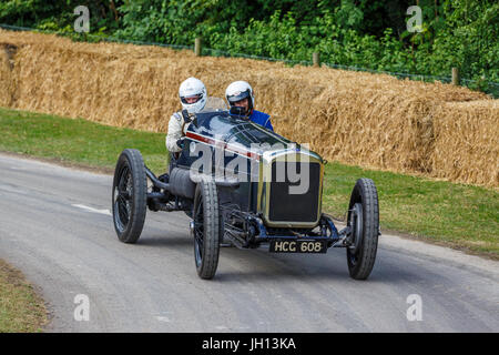 Delage DH V12, Brooklands Racer, 1923 mit Fahrer Edward Williams im Jahr 2017 Goodwood Festival of Speed, Sussex, UK. Stockfoto