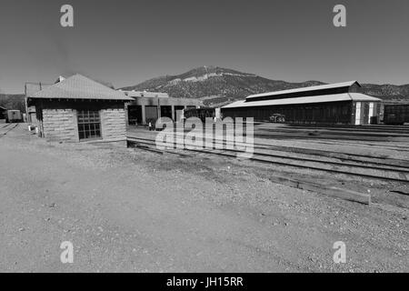 Eine Eisenbahn Hof in Nevada, USA. Stockfoto