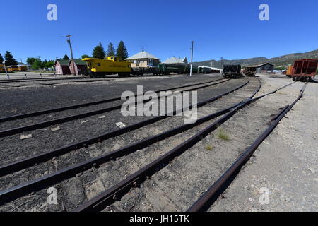 Eine Eisenbahn Hof in Nevada, USA. Stockfoto